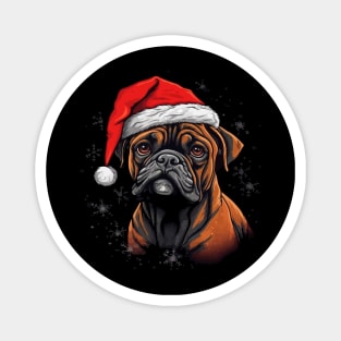 Boxer Christmas Magnet